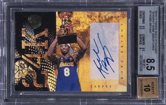 2011-12 Panini Gold Standard 24-Karat Kobe Signatures #7 Kobe Bryant Signed Card (#24/49) - BGS NM-MT+ 8.5/BGS 10 - Kobes Jersey Number!